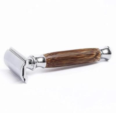 China Twin Blade New Arrival Safety Razor Bamboo For Mens Double Edge Safety Shaving Razor Private Label for sale