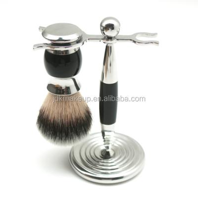 China Luxury Customized Shaving Brush Stainless Steel Badger Shaving Brush Razor Set With Bowl for sale