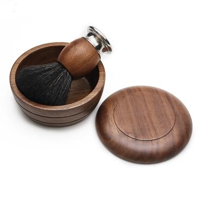 China New Arrival Luxury Best Mens Grooming Tool Walnut Wooden Shaving Brush Soap Bowl for sale