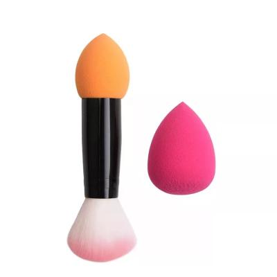 China 2022 Best Selling Spot Brush Custom Dual End Powder Makeup Brush Sponge Head Foundation Makeup Brush for sale