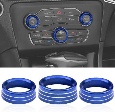 China Aluminum Alloy Air Conditioner Switch CD Knob Knob Interior Decoration Cover For Dodge Challenger Chrysler Charger 300 300s 2015-2019 for sale