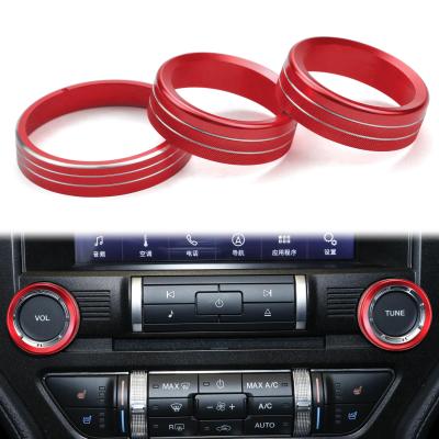 China Aluminum Alloy Fit For Ford Mustang 2015+ Aluminum Alloy Headlight Air Volume Control Shift Knob Cover Ring Interior Decoration Trims for sale