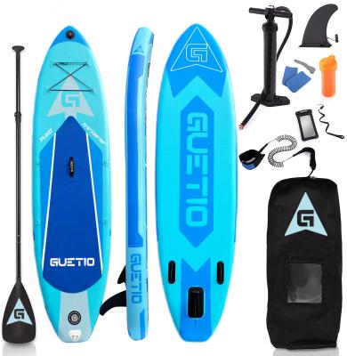 China Water Sports GUETIO SUP Paddle Board PVC Air Board SUP Surfing Rack UP All Round Inflatable Paddleboard Tender Board for sale