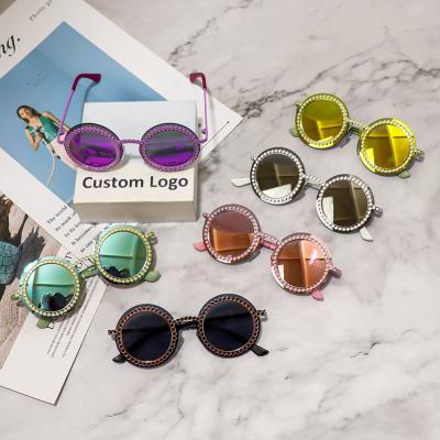 China Cute Kids Sunglasses Latest Retro Type Kids Logo Round Sunglasses Custom Made Colorful Baby Sunglasses for sale