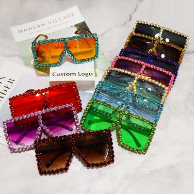 China 100% Authentic Unique Sellers Fashion Women Sunglasses Green Artificial Rhinestone Micro Set Sunglasses for sale