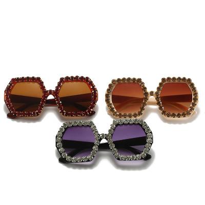 China Fashion Sunglasses Shade River Famous Diamond Brilliant Sunglasses Women Optical Latest Brands Luxury Polygon Sunglasses for sale