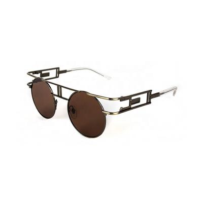 China Round Hip Hop Sunglasses Italy Design Vintage Steampunk Sunglasses Men CE UV400 Film Dress UP Sunglasses for sale