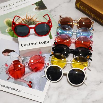 China Cute Children Sunglasses Candy Fashion Trend New Kids Sunglasses Bear Ears Around Red Multi Color Kids Girl Sunglasses for sale