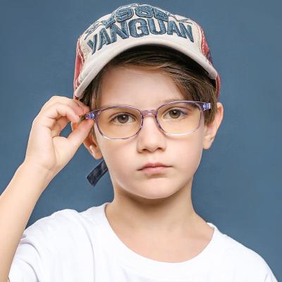 China Xunting Hand Made Hot Selling Optical Frames Kids Glasses TR90 Anti Shatterproof Kids Light Blue Glasses for Boy and Girl for sale