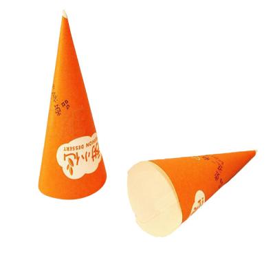 China Moisture Proof Wrapping Ice Cream Paper Cone With Coated White Paper for sale