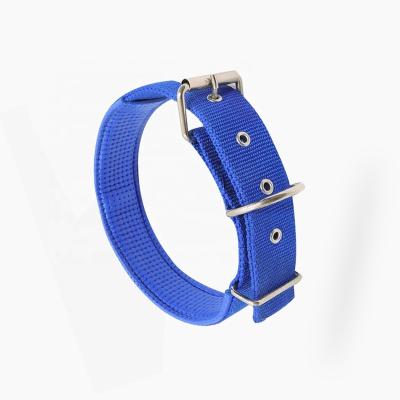 China Padded Dog Collar Leather Padded 2.0*48cm Customized Adjustable Nylon Pet Collar for sale