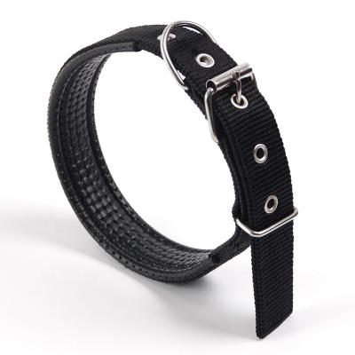 China 4.0*70cm Customized Padded Padded Heavy Duty Leather Pet Dog Collar Nylon Padded Adjustable Collar for sale