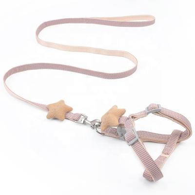 China Lovely Adjustable Cat Harness Leash Stocked With Star Decoration Factory Wholesale Dog Leash Set for sale