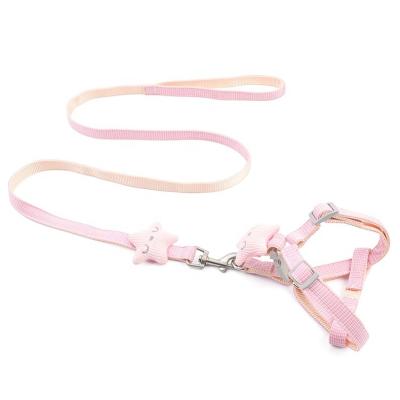 China Stocked Adjustable Dog Leash Harness Set with Star Decoration for Pet Cat and Puppy for sale