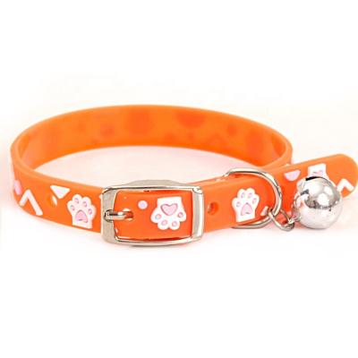 China Adjustable Stocked Silicone Dog Collar Pet Collar With Bell For Puppy And Cat for sale