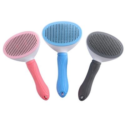 China Stocked Pet Grooming Tool Self Cleaning Dog Hair Remover Brush For Cat Puppy Hair Removal for sale