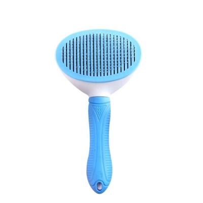 China Stocked Dog Hair Remover Brush Self Cleaning Pet Slicker Brush For Puppy Cat Hair Grooming for sale