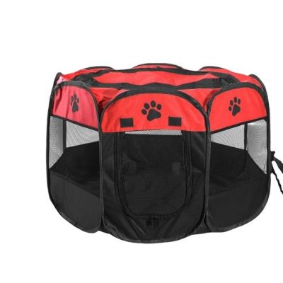 China Dog Playpen Breathable Portable Fabric Octagon Foldable Pet Tent For Dogs And Cats Size L 114*114*58cm for sale