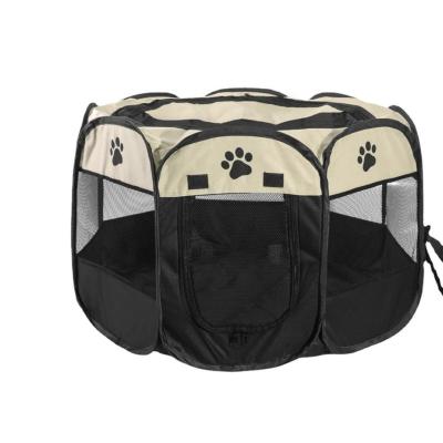 China Breathable Custom Fabric Pet Tent Dog Playpen Portable Foldable Octagon Kennel For Puppy And Cat for sale