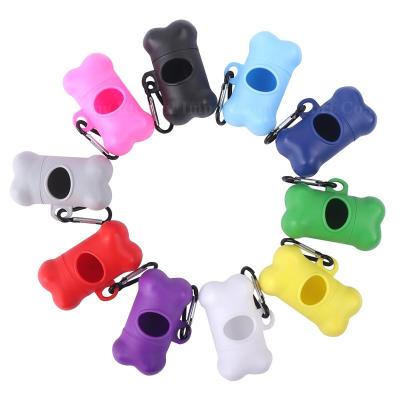 China Custom Stocked Dog Poop Bag Dispenser Customized Logo Matt Bone Shape Pet Waste Bag Holder for sale