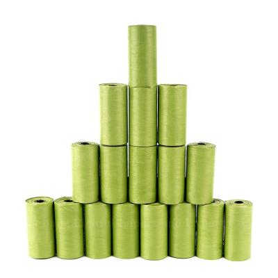 China Sustainable Degradable Dog Poop Bag 8 Rolls Packed In Gift Box Leak Proof Green Pet Waste Bag for sale