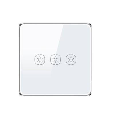 China Universal Wall Switch Work With Tuya Zigbee Hub Alexa Google Home Touch Light Switch No Wire 1 3 Neutral Band 2 Attached for sale