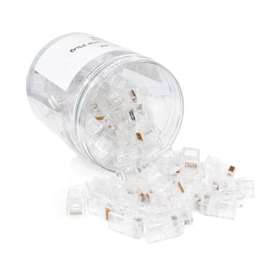 China Network Crystal Head Cat 6 Cat5 Rj45 Male 8P8C Connectors Plug In for sale