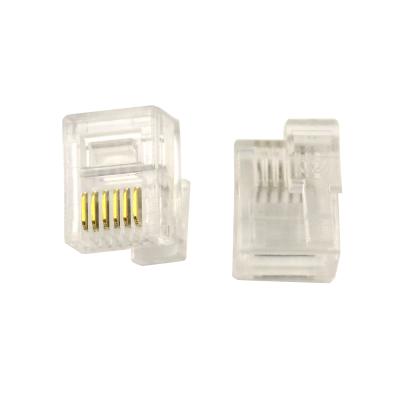 China Telephone Cat3 RJ12 Modular Jack 6P6C Left Latch Male RJ12 Connector for sale