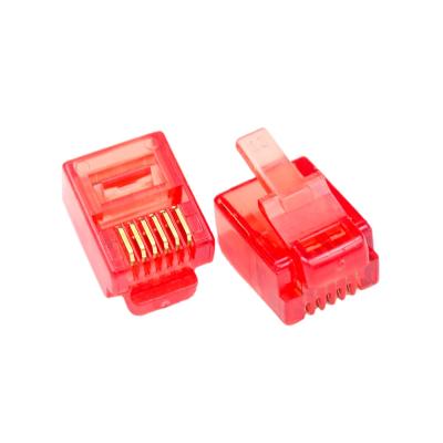 China Telephone Cat3 RJ12 Plug 6P6C Telephone Cord Male RJ12 Modular Connector for sale