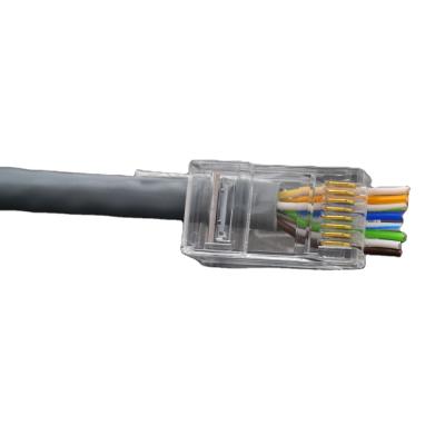 China Network UTP Cat5 8P8C RJ45 Plug Pass Through RJ45 Socket Network Connector for sale