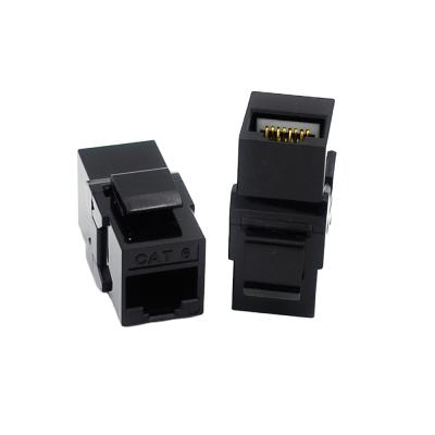 China Network Black 8P8C Coupler Keystone Jack CAT5E RJ45 Adapter for sale