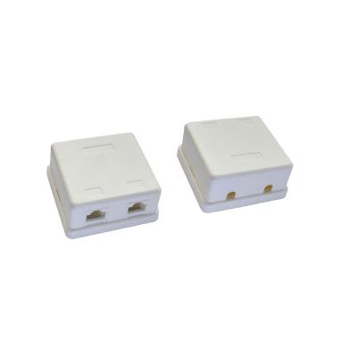 China Left Outdoor Wall Mounted Double Network RJ45 Network Outlet Box for sale