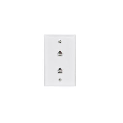 China ABS White / Ivory 2 Port Wall Plate Faceplate With RJ11 6P4C Jack for sale