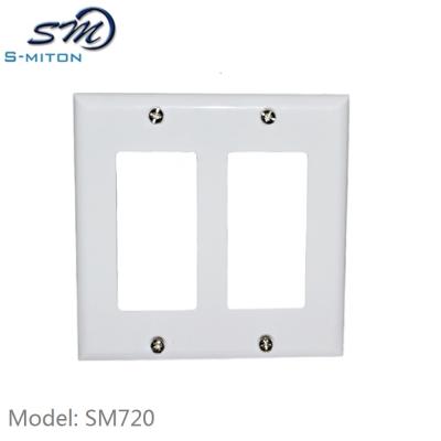 China MODULAR DECOR 2-GANG , Flat Rack Telecommunication RJ11 RJ45 Euro FACEPLATE for sale