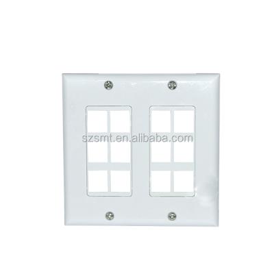 China ABS 12 Trapezoidal Left Hole RJ11 Jack Insert Wall Plate Faceplate for sale