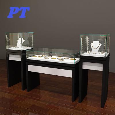 China Luxury Modern Style Glass Jewelry Display Cabinet And Counter Design For Jewelry Store for sale