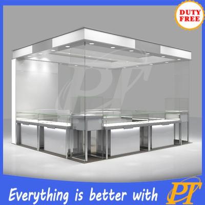 China Modern Special Glass / Wooden Jewelry Showcase Kiosk Design For Jewelry Store for sale