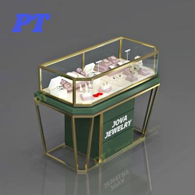 China Wholesale Jewelry Store Fashion Metal Glass Crystal Display Cabinet For Jewelry Showcase for sale