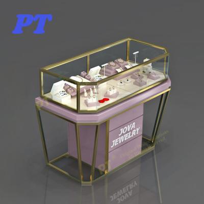 China Jewelry Store Sour Lead Strip Polygon Metal Display Showcase Jewelry for sale