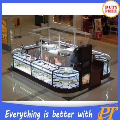 China Modern Cool Style Mall Shop Decoration Wooden Watch Shop Furniture Watch Shop Display Kiosk for sale