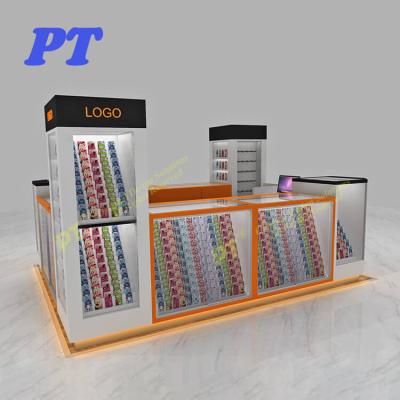 China Unique Design Orange MDF Cell Kiosk China Mall Kiosk Phone Repair Mobile Phone Repair Mobile Phone Cabinets Manufacturers In Guangzhou for sale