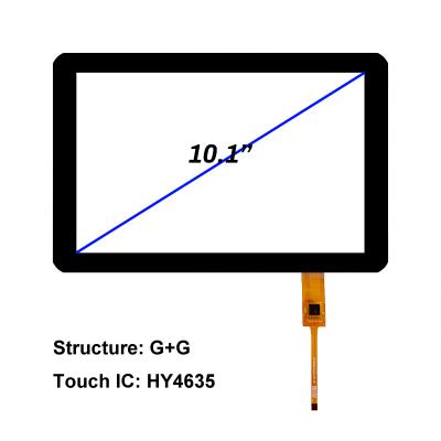 China Touch Screen Hycon HY4635 G+G Glass Interface I2C USB Waterproof Custom 10.1 Inch Capacitive Touch Screen 251.5x165.5x2.4 mm for sale