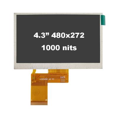 China factory4.3inch waterproof black lcd 37 pin display panel with resistive touch screen module 105.5*67.2*3 for sale