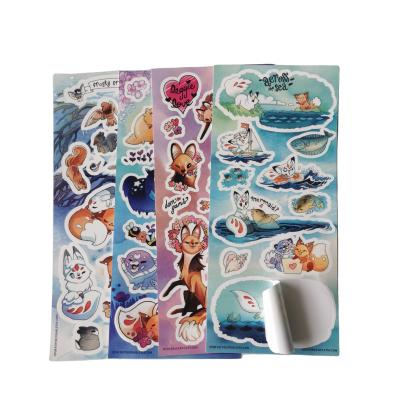 China Custom Waterproof Vinyl Matt Finish Sticker Sheet Kiss Cut UV Resistant Waterproof Adhesive Sticker for sale