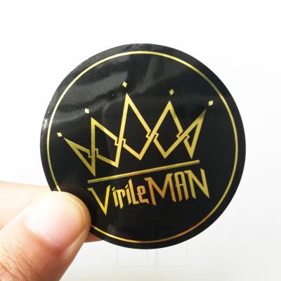 China Gold Foil Waterproof Stickers Hot Stamping Black Thank You Self Adhesive Sticker Labels for sale