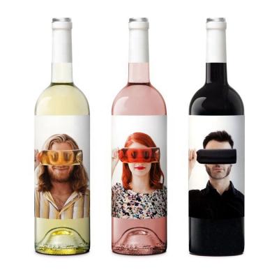 China Wine Bottle Adhesive Label Waterproof Custom Wedding Engagement Party Personalized Bottle Vinyl Labels for sale