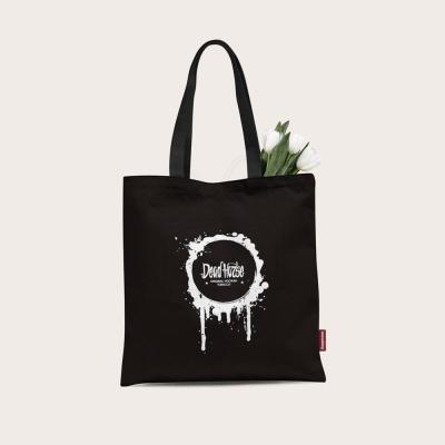 China Printed Tote Bag Organic Cotton Canvas Cotton Calico Lady Handled Simple Shopping Tote Bags Tote Bag for sale