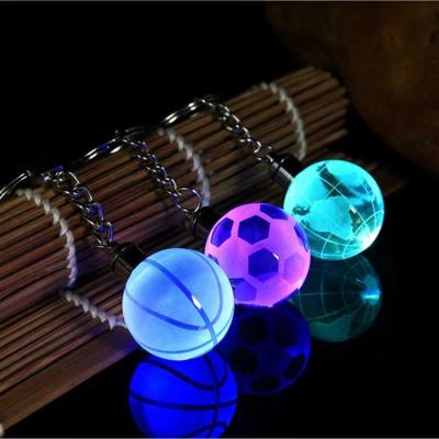 China Crystal Color 3d Laser Engraving White Photo Transparent Led Crystal Key Chain Keychain Glass Keychain for sale