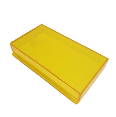 China Beauty Care Cosmetics Tools Custom Yellow Eyelash Box / Yellow Single Lash Case / Matte Lash Tile With Lid for sale