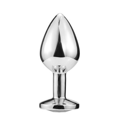 China Quaige metal butt plug anal toys crystal anal sexy unisex anal plug stainless steel anal plug for adult couples for sale